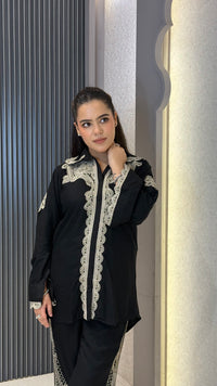 Muslin Thread Embroidered Coord Set For Women
