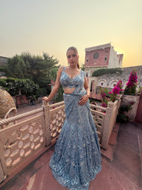 Sequin & Cutdana Handwork Fish-Cut Lehenga