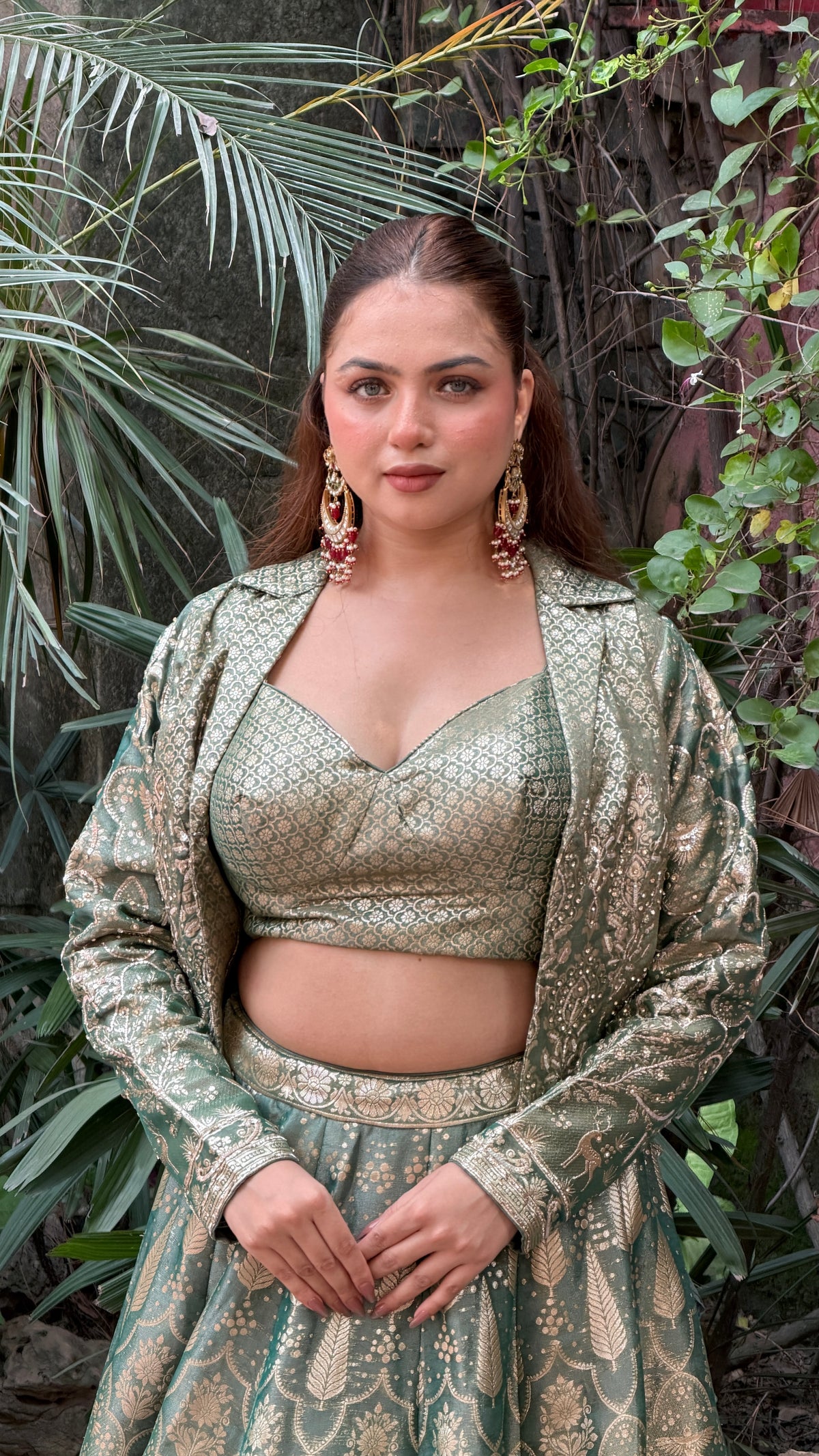 Banarasi Lehenga Set with Handworked Jacket – Designer Ethnic Wear