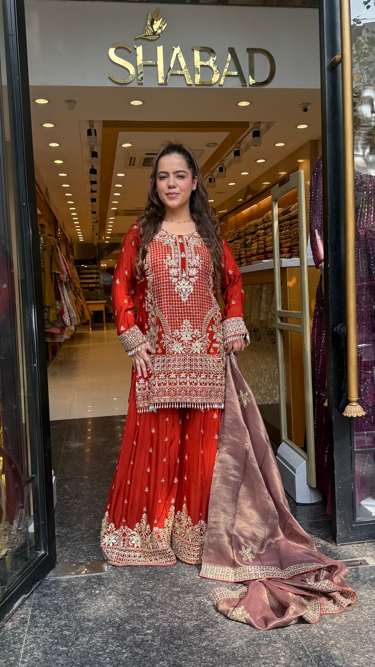 Women’s Chinon Fabric Suit Set | Zari Work & Cutwork | Premium Ethnic Wear | Sizes Up to 46