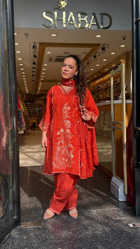 Budget Friendly Rayon Cotton Suit with Thread Embroidery | Up to Size 40