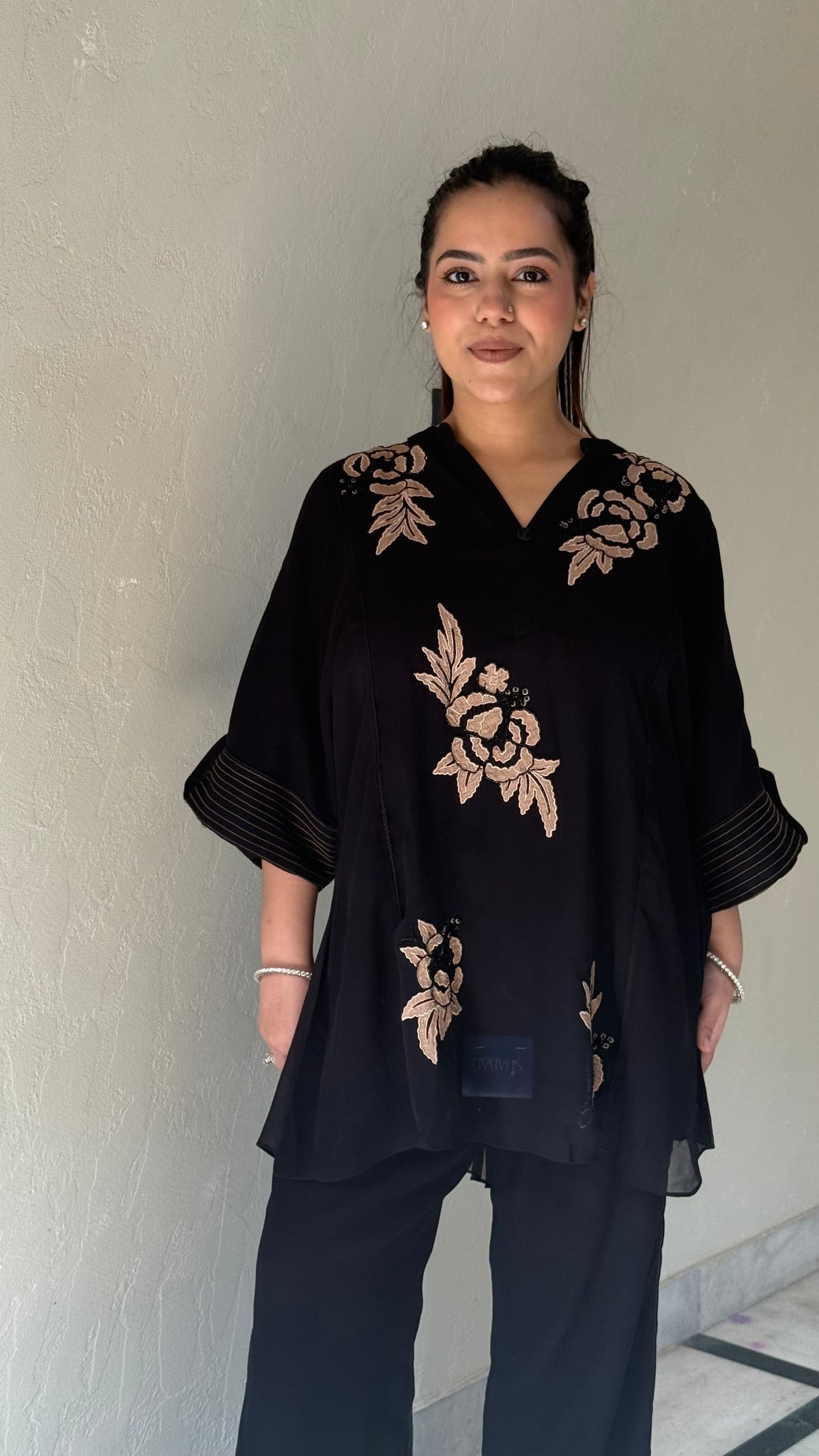 Designer Coord Set with Patch Work & Cutdana Detailing