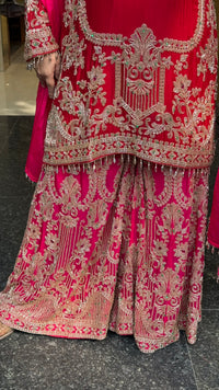 Embellished Chinon Suit Set with Multicolor Stone & Beadwork (delivery time 10-15 September)