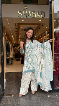 Budget-Friendly Printed Cotton Suit with Farshi Salwar