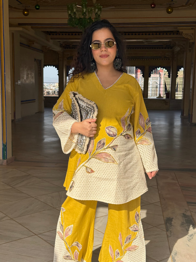 Linen Crochet & Patchwork Coord Set