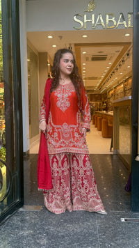 Chinon Suit Set with Beads & Multicolor Stone Work | Sizes Up to 46