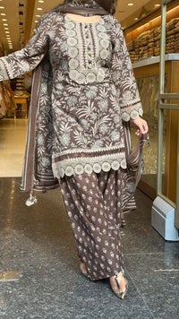Budget-Friendly Printed Cotton Suit Set with Farshi Salwar & Lace Work | Women’s Ethnic Wear
