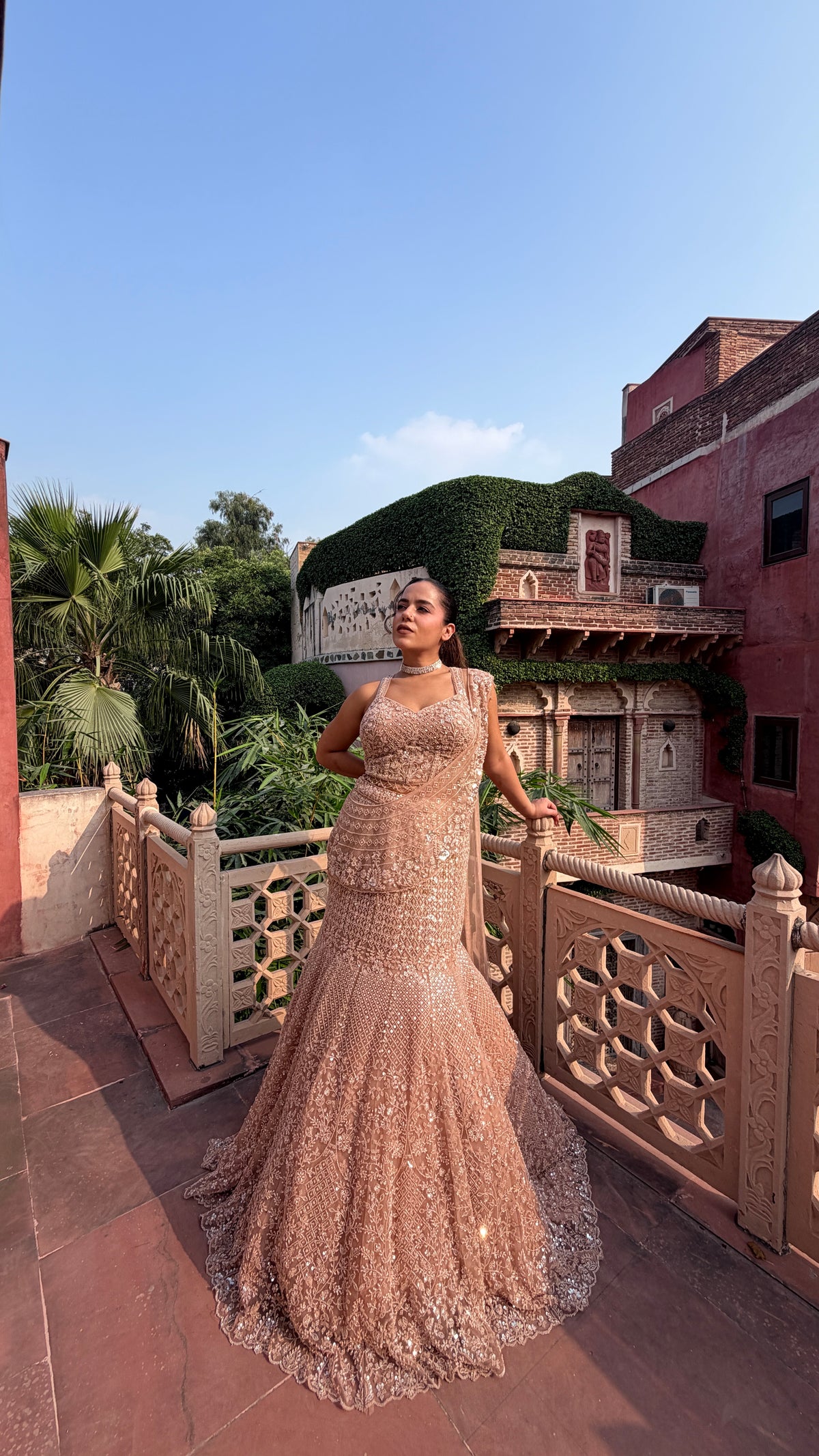 Fish-Cut Lehenga with Beads, Pearls & Sequin Work | Designer Lehenga