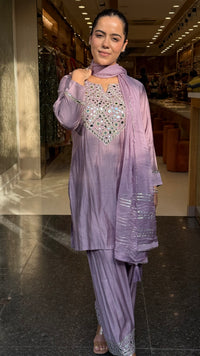 Budget Friendly Maheshwari Cotton Suit with Mirror Work |