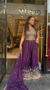 Designer Raw Silk Indo-Western Set with Handworked Gotta Work | Premium Ethnic Wear | Up to Size 44