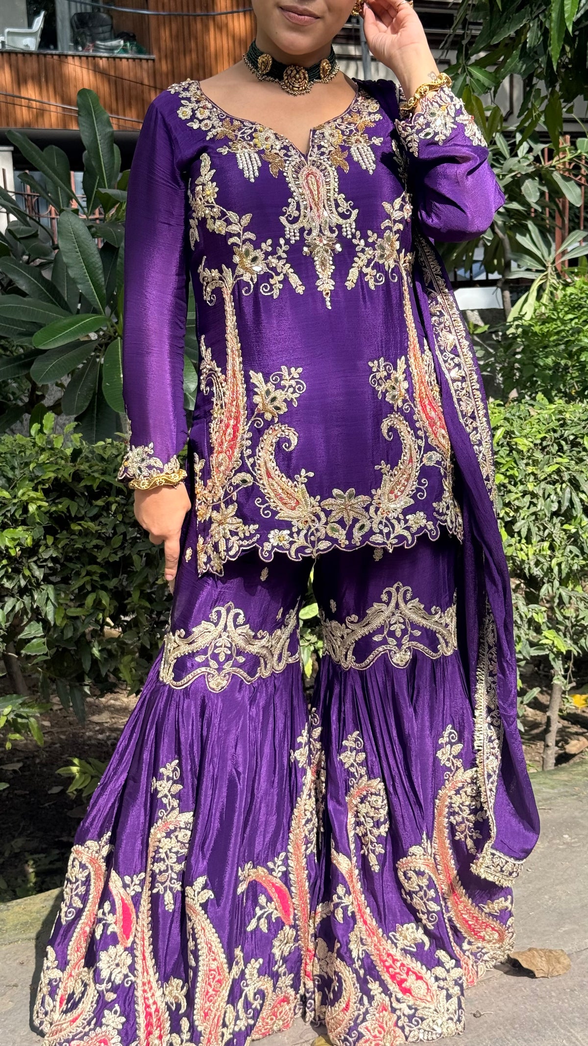 Chinon Dori, Sequin & Mirror Work Suit Set | Designer Ethnic Wear