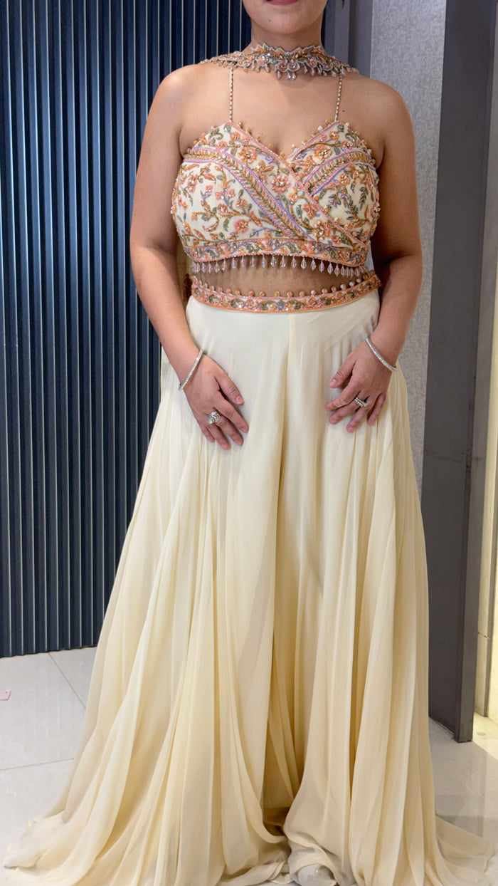Designer Indo Western with Thread Embroidery & Cutdana Work