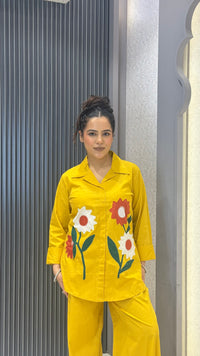 Cotton Co-Ord Set with Appliqué Work