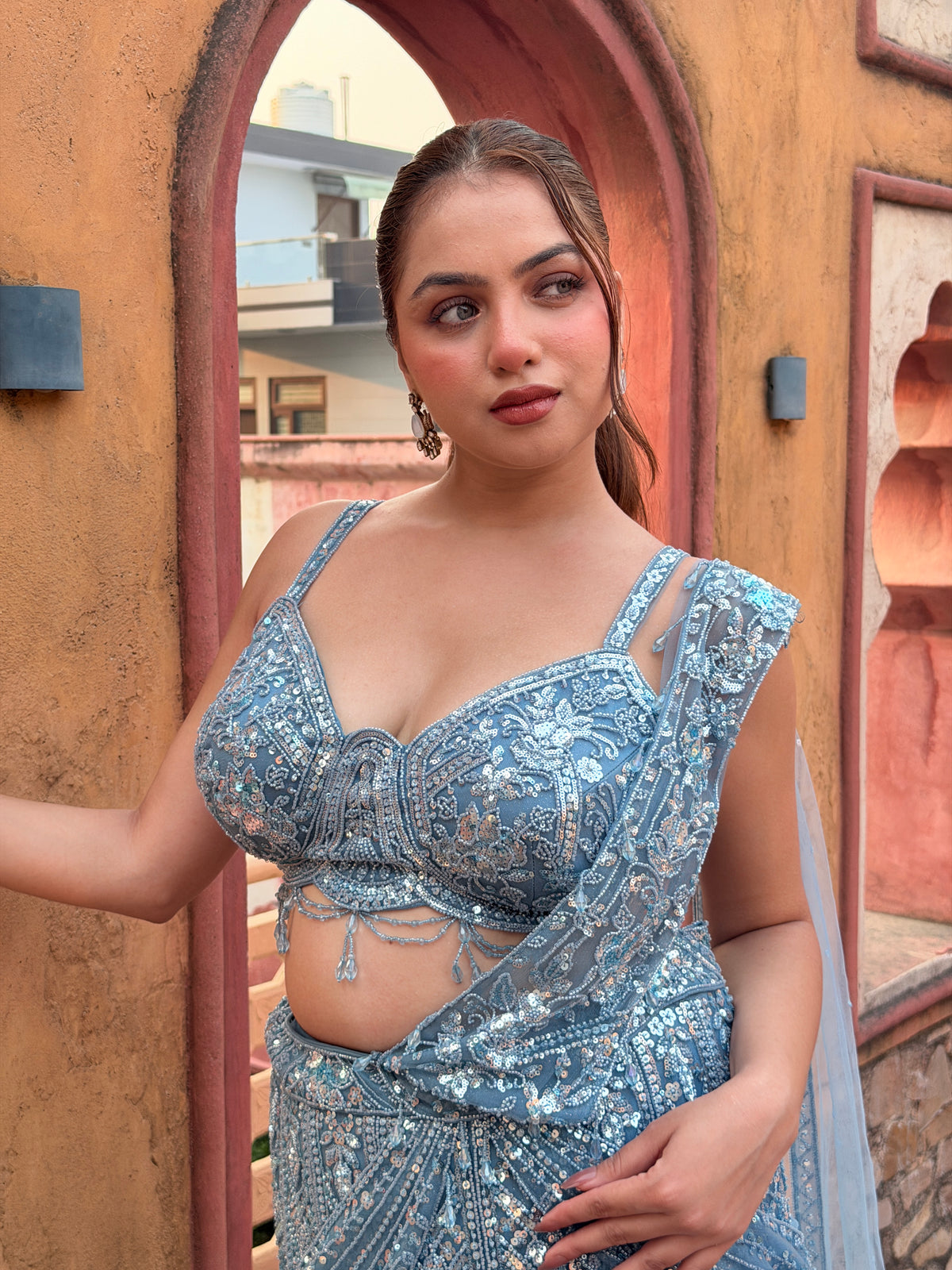 Sequin & Cutdana Handwork Fish-Cut Lehenga
