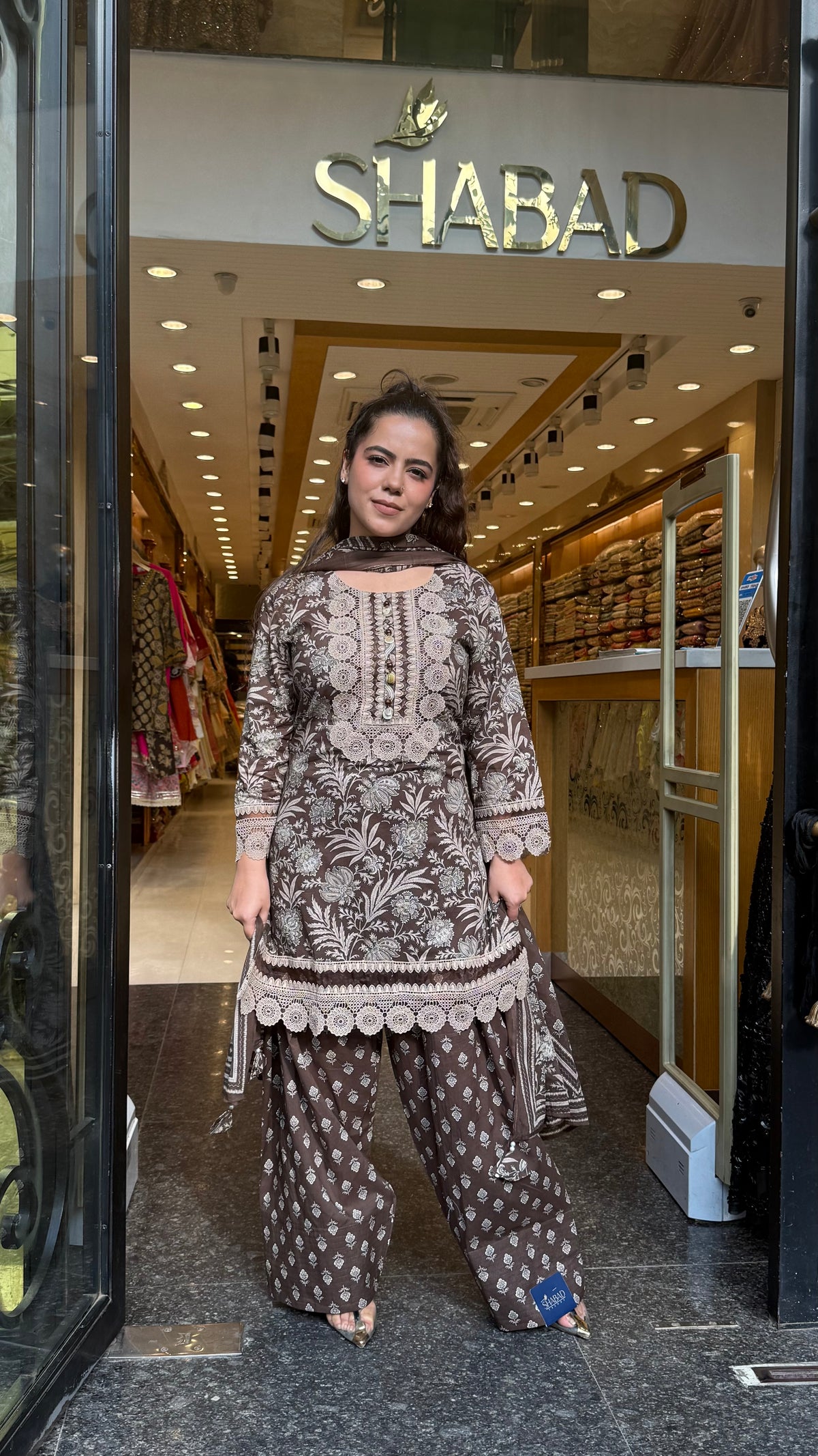 Budget-Friendly Printed Cotton Suit Set with Farshi Salwar & Lace Work | Women’s Ethnic Wear