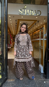 Budget-Friendly Printed Cotton Suit Set with Farshi Salwar & Lace Work | Women’s Ethnic Wear