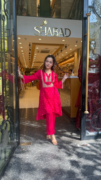 Mul Chanderi Co-ord Set with Badla & Sequin Work