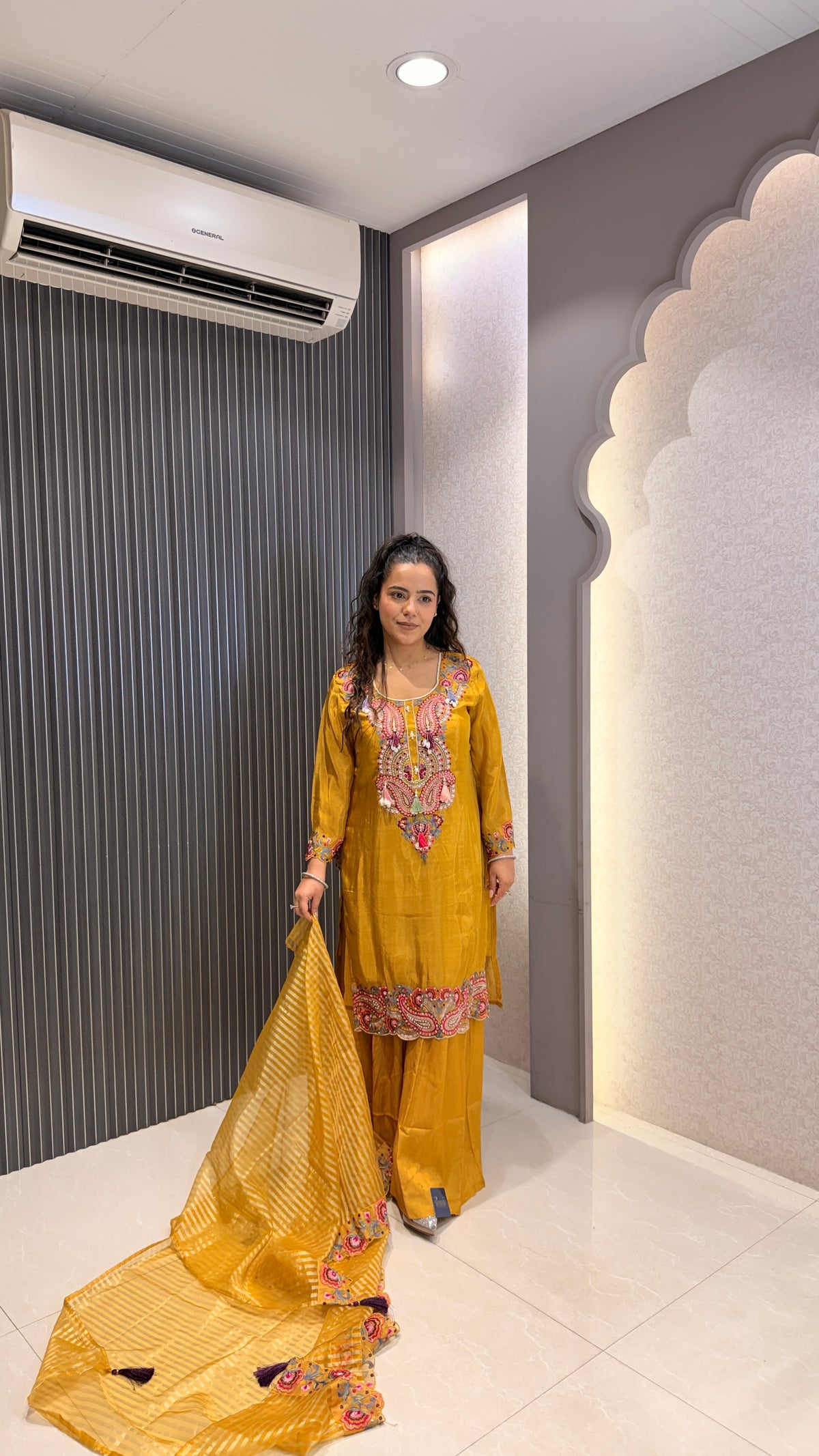 Thread Embroidery Co-ord Set with Shell Detailing | Premium Ethnic Wear
