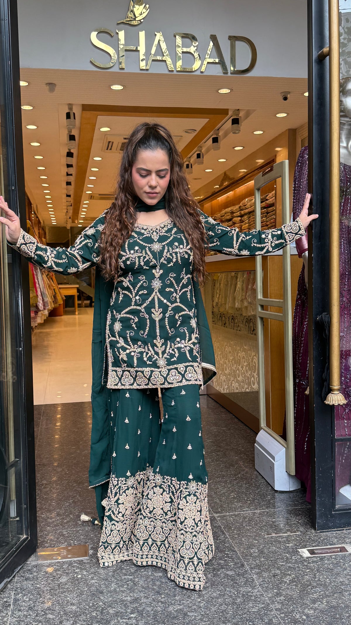 Georgette Suit Set with Dori & Mirror Work | Premium Festive Wear