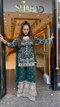 Georgette Suit Set with Dori & Mirror Work | Premium Festive Wear