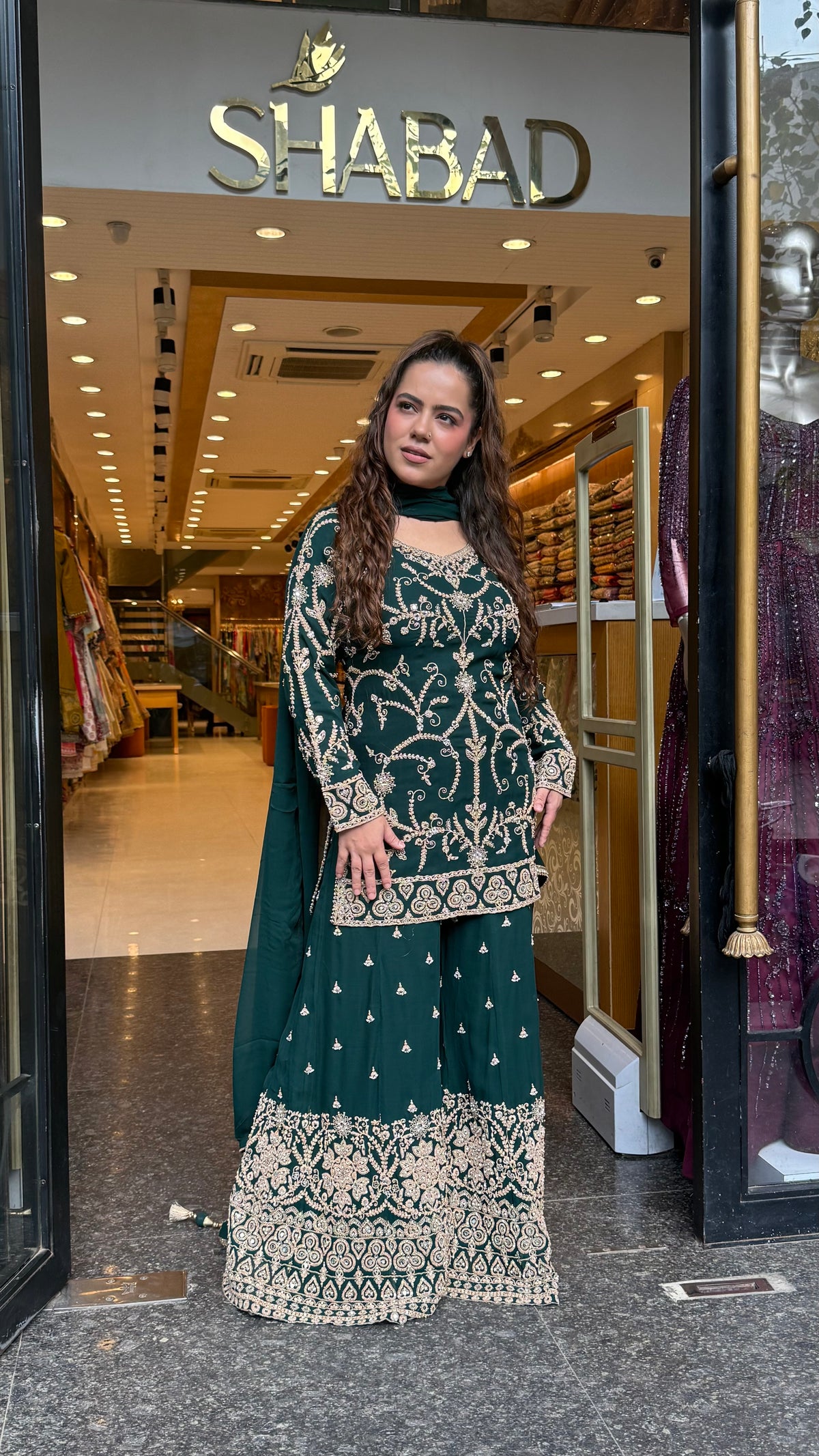 Georgette Suit Set with Dori & Mirror Work | Premium Festive Wear