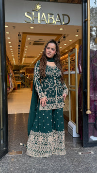 Georgette Suit Set with Dori & Mirror Work | Premium Festive Wear