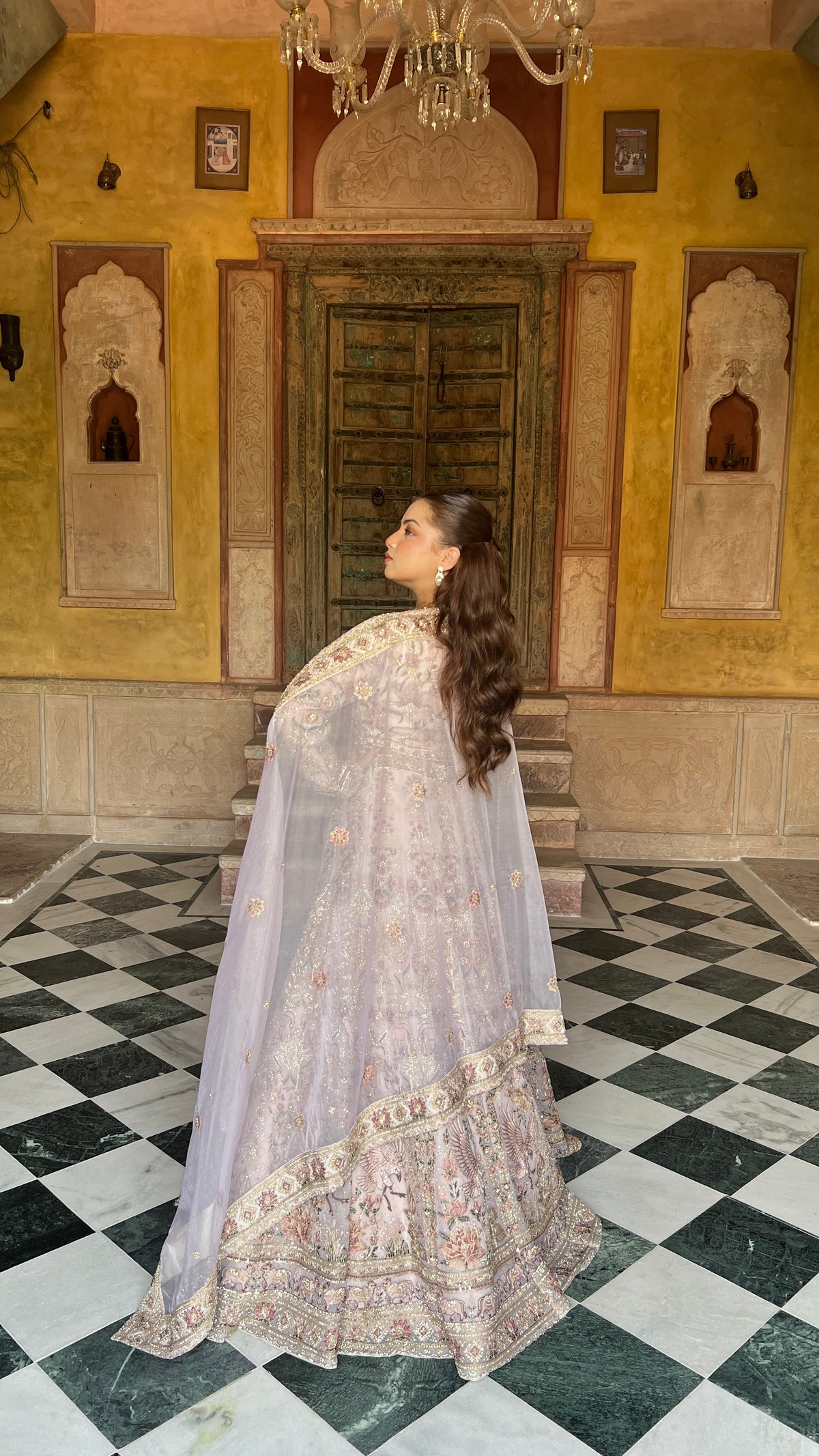 Elegant Soft Organza Lehenga with Thread Embroidery, Dori Work, Cutdana Sequins & Pearl Detailing