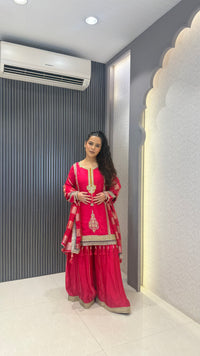 Premium Silk Suit Set with Sequin Handwork