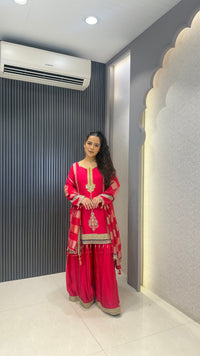 Premium Silk Suit Set with Sequin Handwork