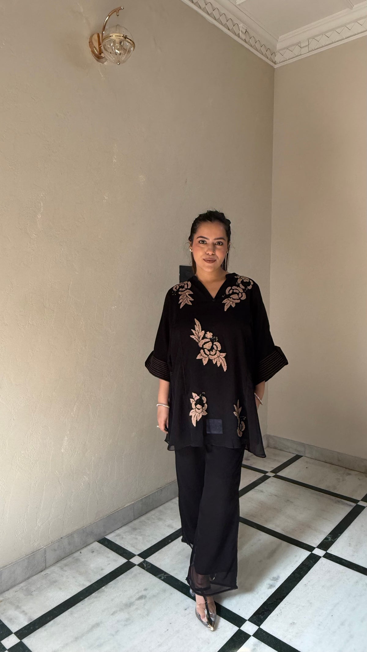 Designer Coord Set with Patch Work & Cutdana Detailing