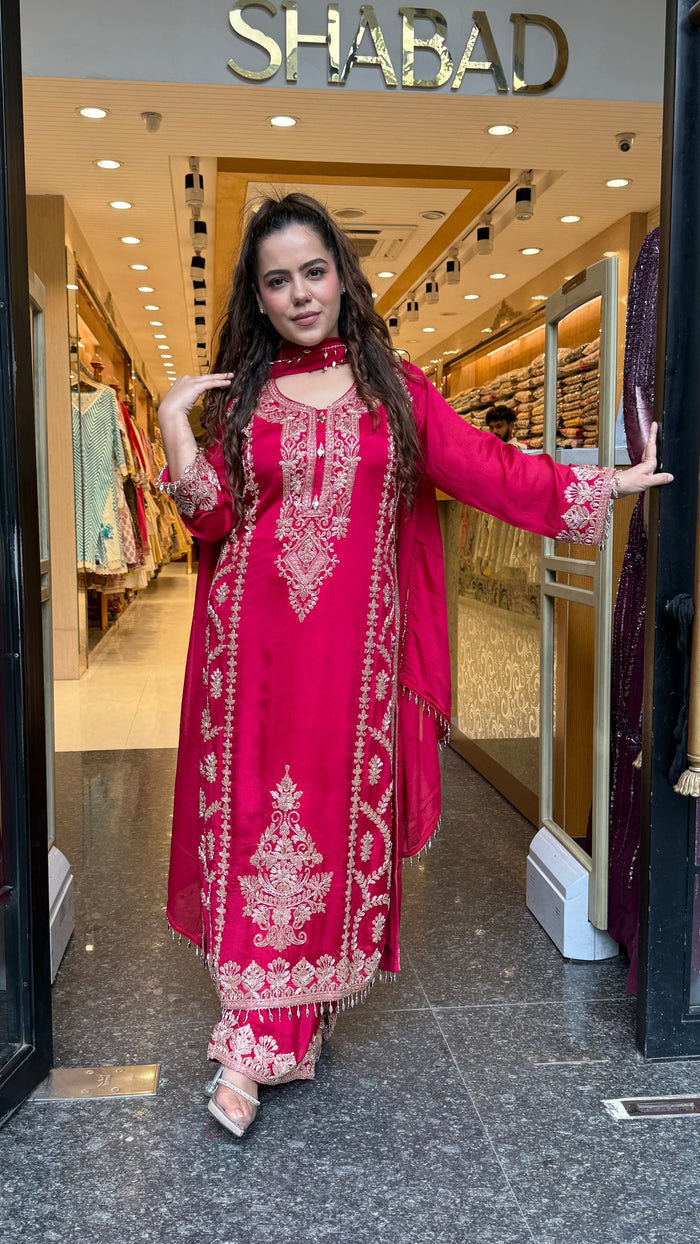 Chinon Beads Work Suit Set | Premium Ethnic Wear | Up to Size 46