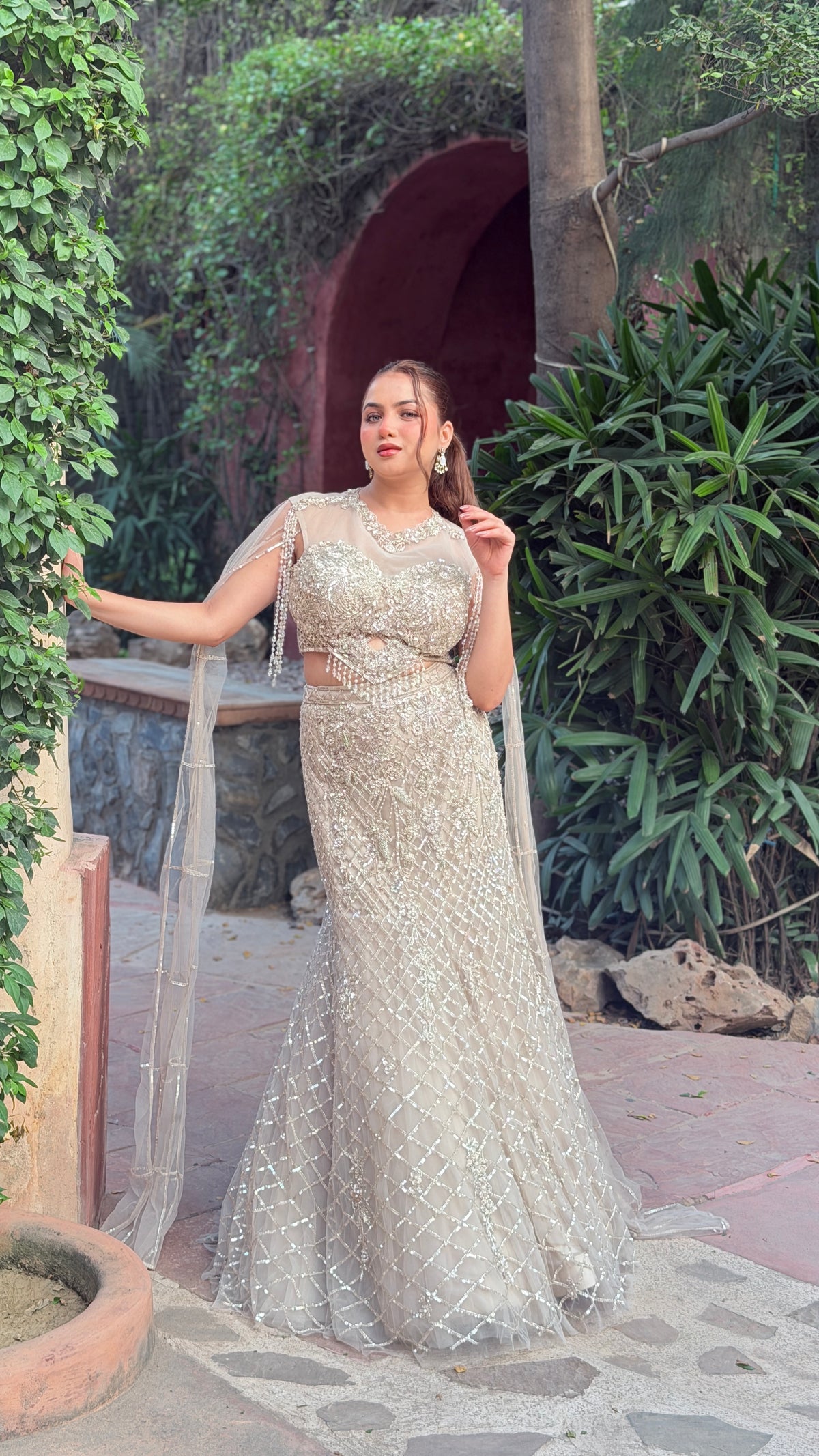 Luxury Fish Cut Lehenga with Zarkan & Sequin Handwork Blouse
