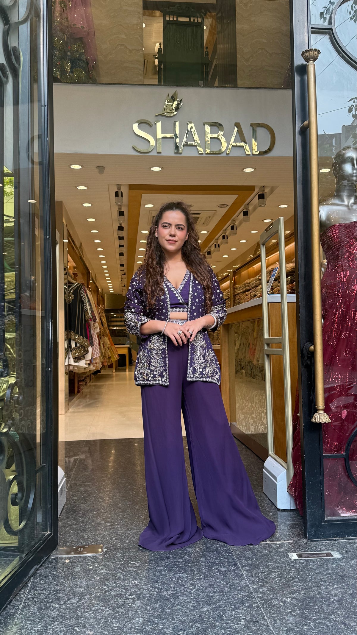 Designer Indo-Western Set with Dori, Sequin, Cutdana & Pearl Work