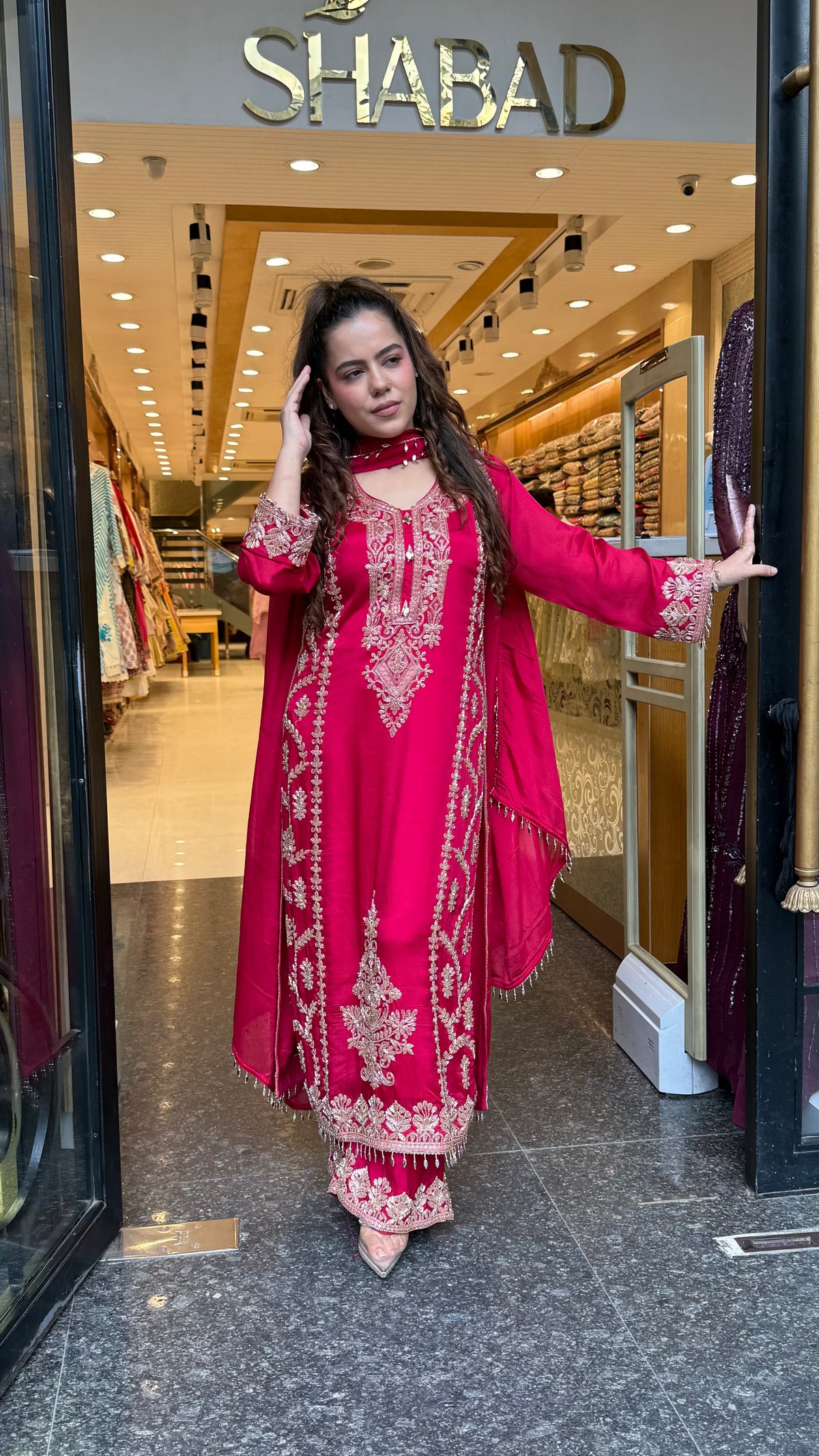 Chinon Beads Work Suit Set | Premium Ethnic Wear | Up to Size 46