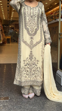 Metallic Beads & Thread Embroidered Designer Suit Set | Premium Occasion Wear