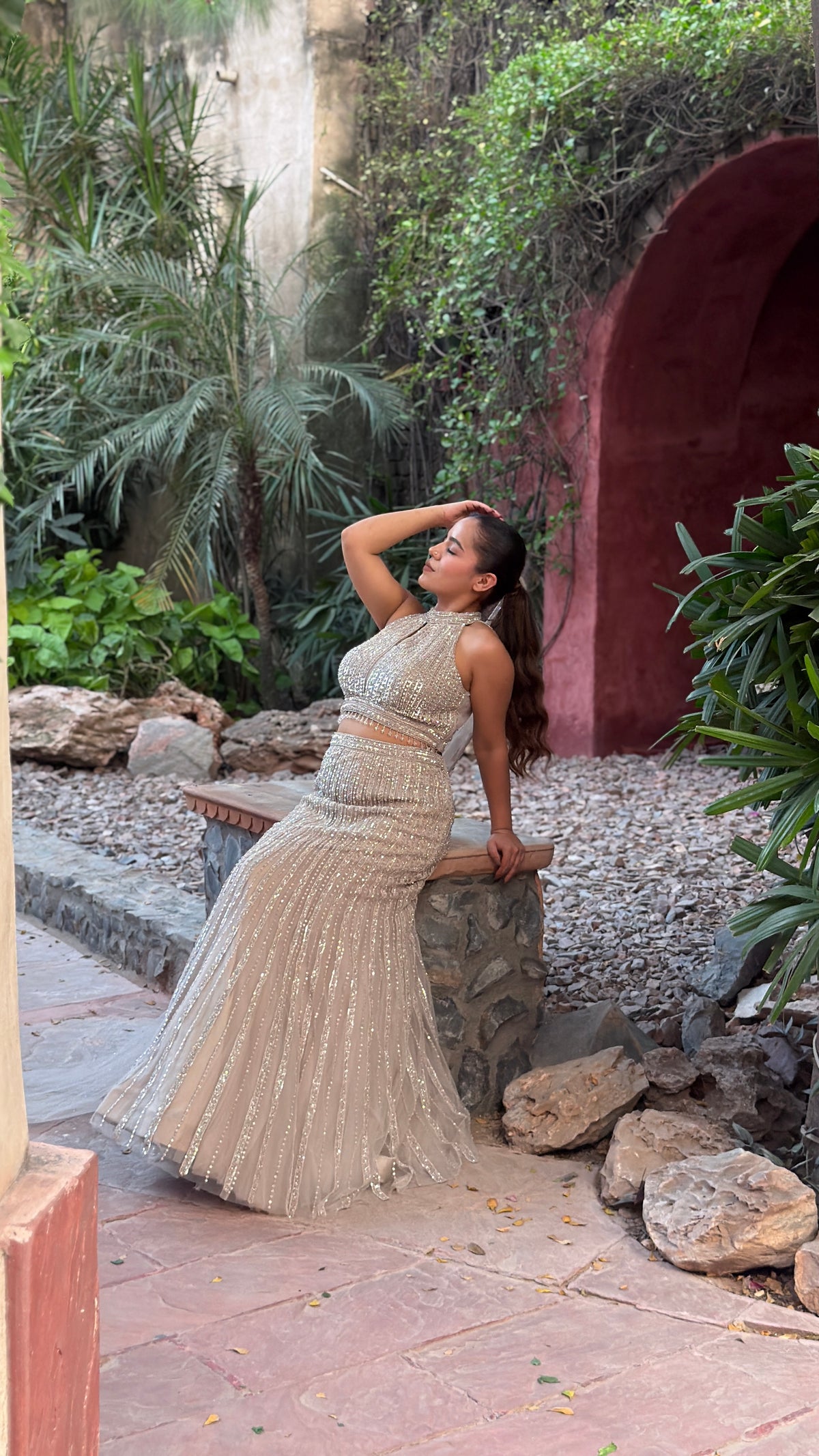 Luxury Fish Cut Lehenga with Zarkan & Sequin Handwork Blouse