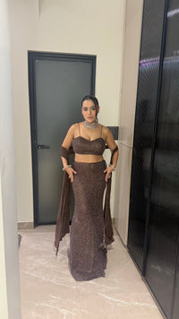 Pearl Embellished Fish Cut Lehenga | Net Fabric | Sizes Up To 42