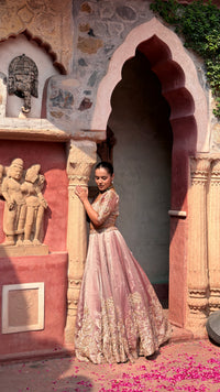 Shimmer Tissue Beads Work Designer Lehenga Set | Festive & Wedding Wear