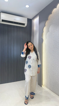 Linen Co-Ord Set with Ajrak Print Patchwork