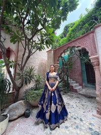 Tafta silk fabric | sequence and dori work