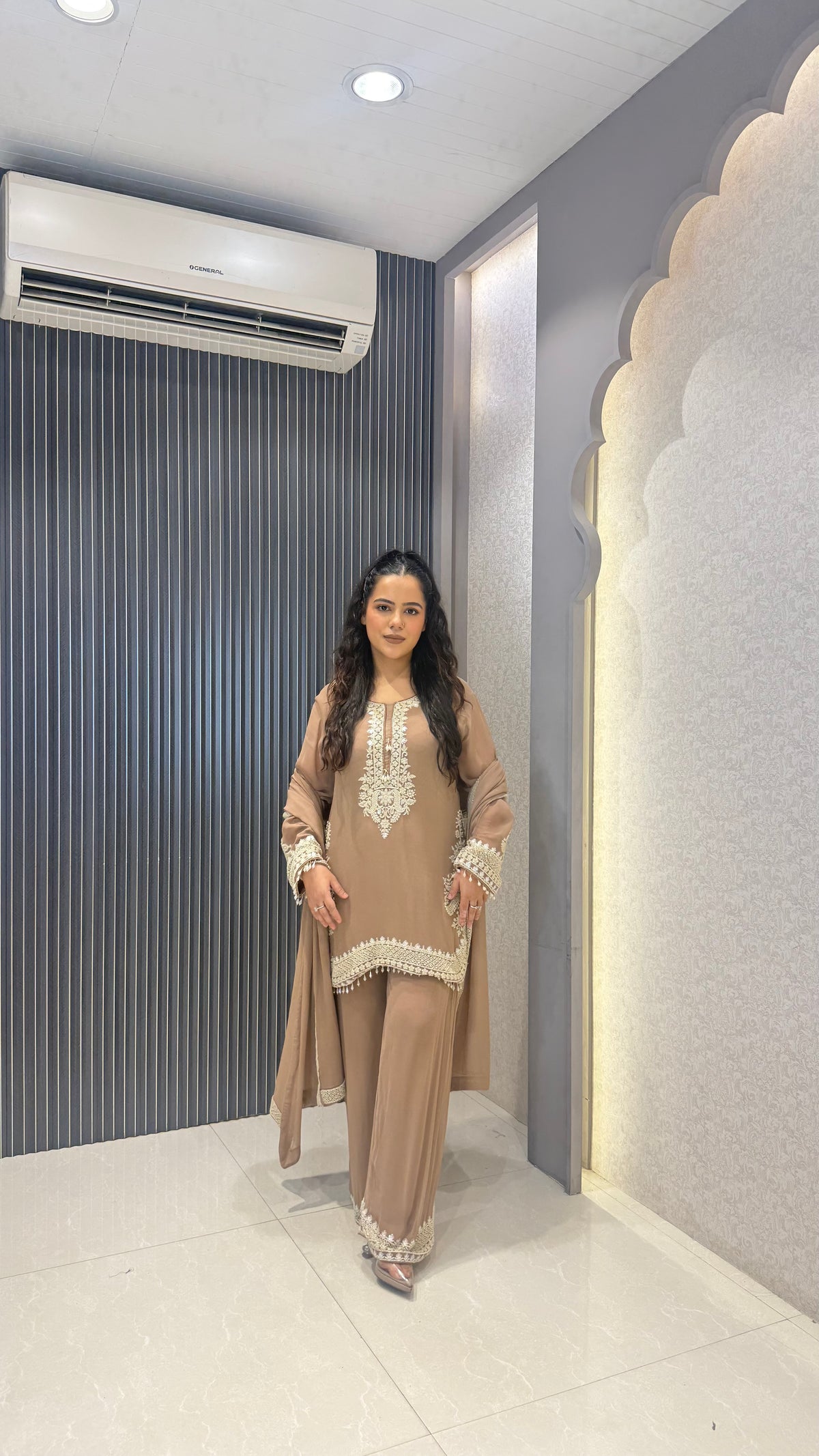 Elegant Beads Work Georgette Suit Set