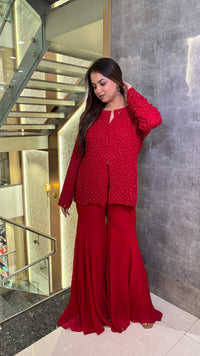 Achkan Style Indo-Western Set with Handwork Shirt – Upto Size 46
