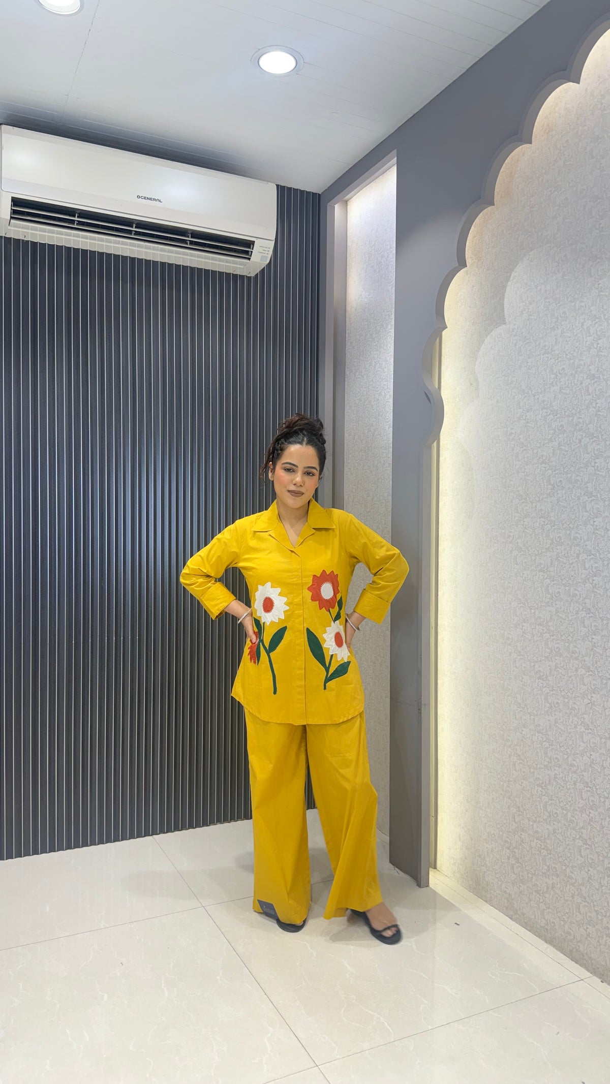 Cotton Co-Ord Set with Appliqué Work