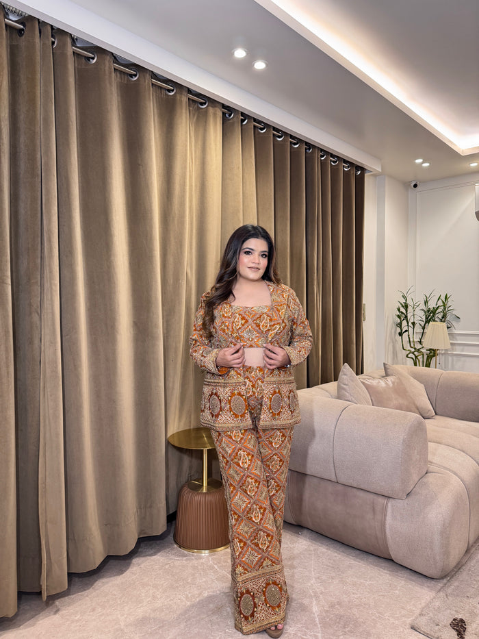 Indo-Western Jacket Set – Fusion of Tradition & Contemporary Style
