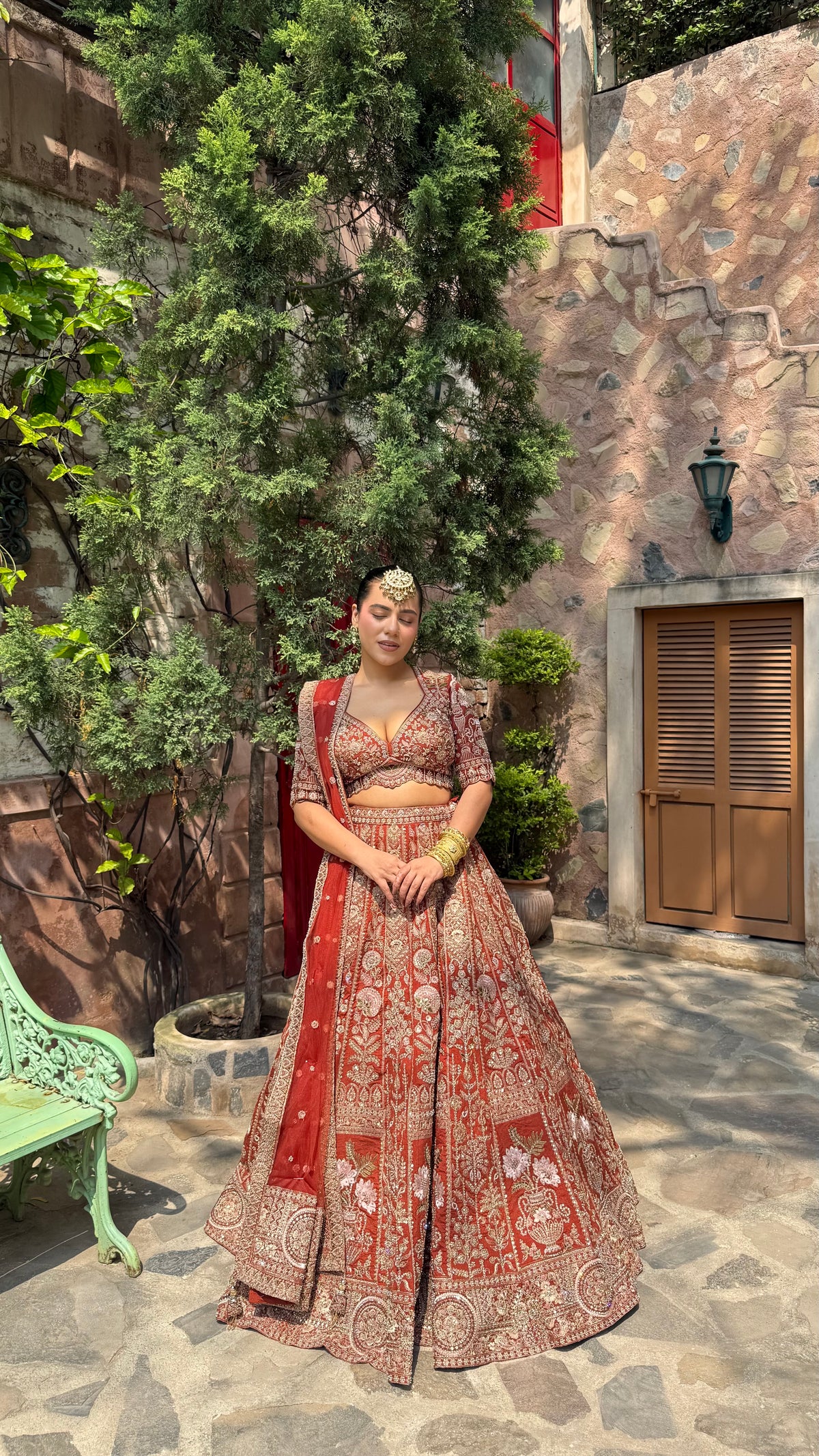 Pure Raw Silk Dori & Thread Embroidered Lehenga with Pearl, Sequin & Stone Detailing