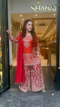 Chinon Suit Set with Beads & Multicolor Stone Work | Sizes Up to 46