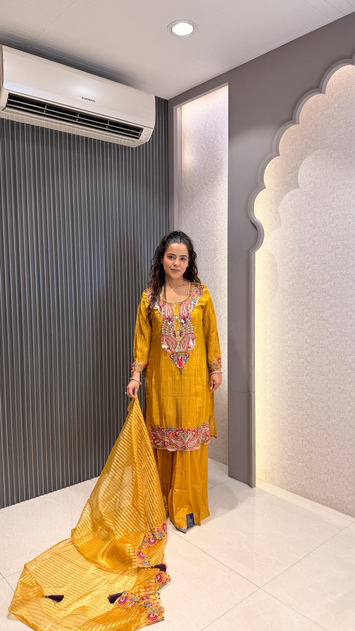 Thread Embroidery Co-ord Set with Shell Detailing | Premium Ethnic Wear