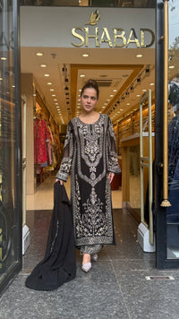 Metallic Beads & Thread Embroidered Designer Suit Set | Premium Occasion Wear