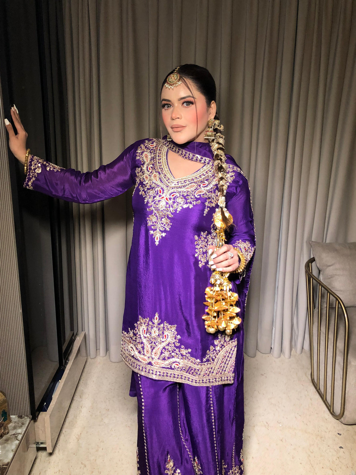 Sequence & Pearl Handwork Suit Set