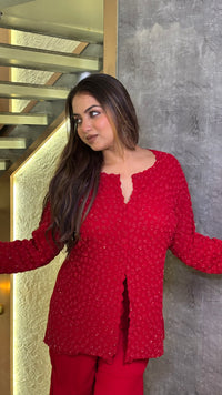 Achkan Style Indo-Western Set with Handwork Shirt – Upto Size 46